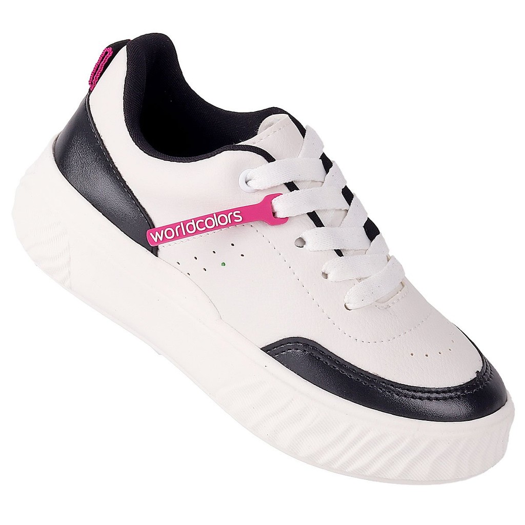 Tênis Infantil Feminino Worldcolors Fun - Branco em Oferta na Shopee