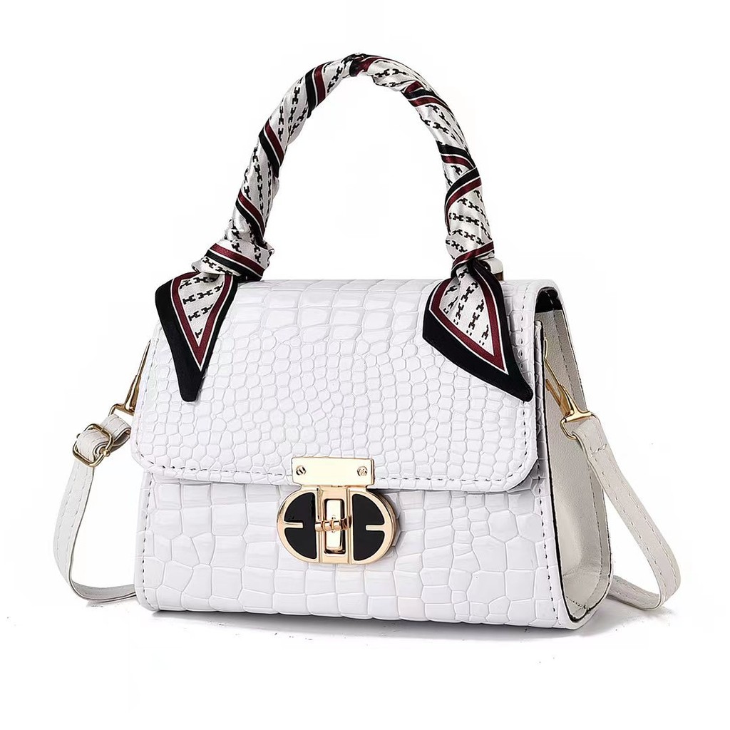 Bolsa mensageiro da moda para celebridades da internet + lenço de seda