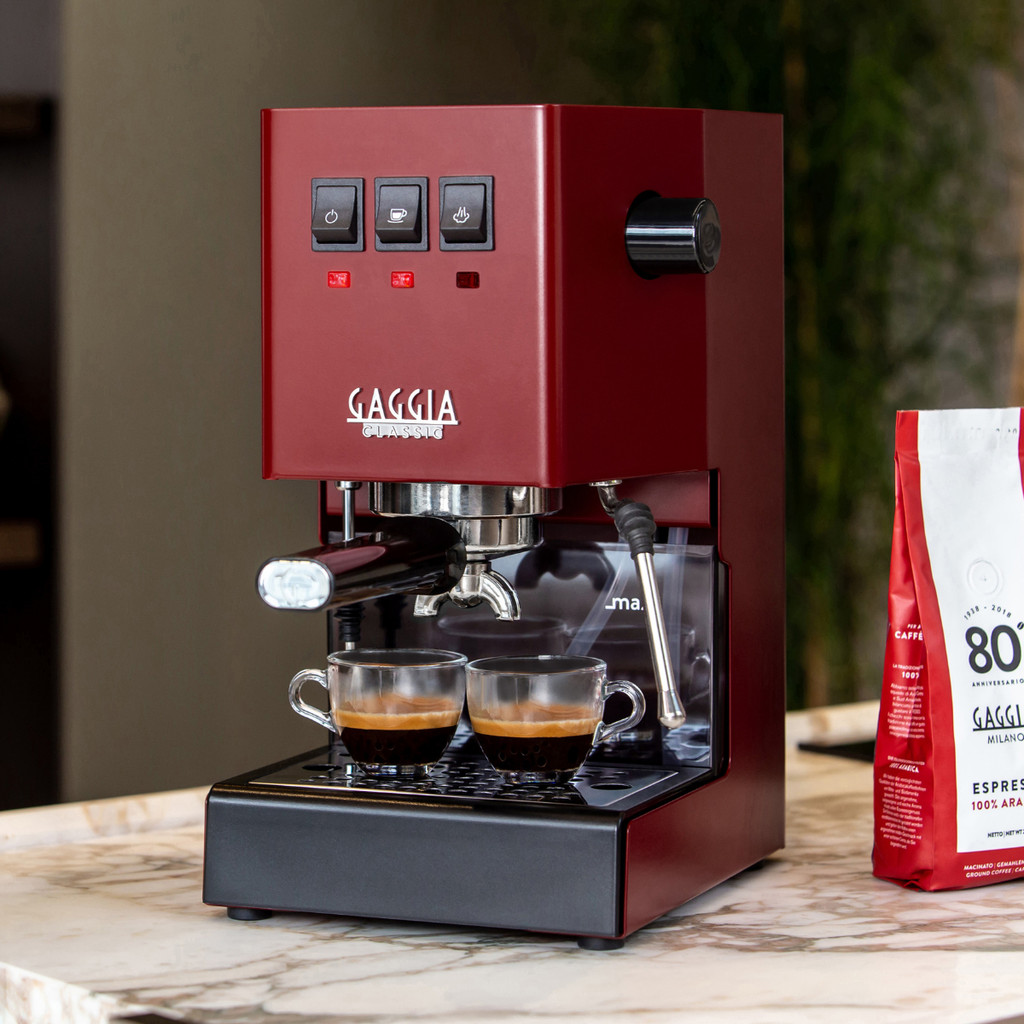 Cafeteira Italiana Manual Espresso Gaggia Classic Pro E24 Vermelha