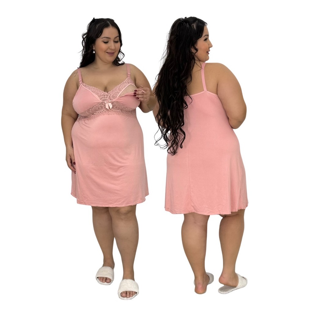 Camisola Plus Size 48 50 52 Cristina em Oferta na Shopee