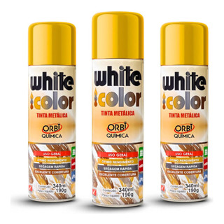 Kit 3 Un Tinta Spray Cor Ouro Metalico Dourado Premium 340ml Premium em Oferta na Shopee