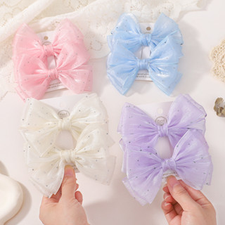 2 Pçs Doce Laço Meninas Chiffon Arco De Cabelo Clipes Bonito Bowknote Hairpin Coreia Para Crianças Acessórios O Atacado em Oferta na Shopee