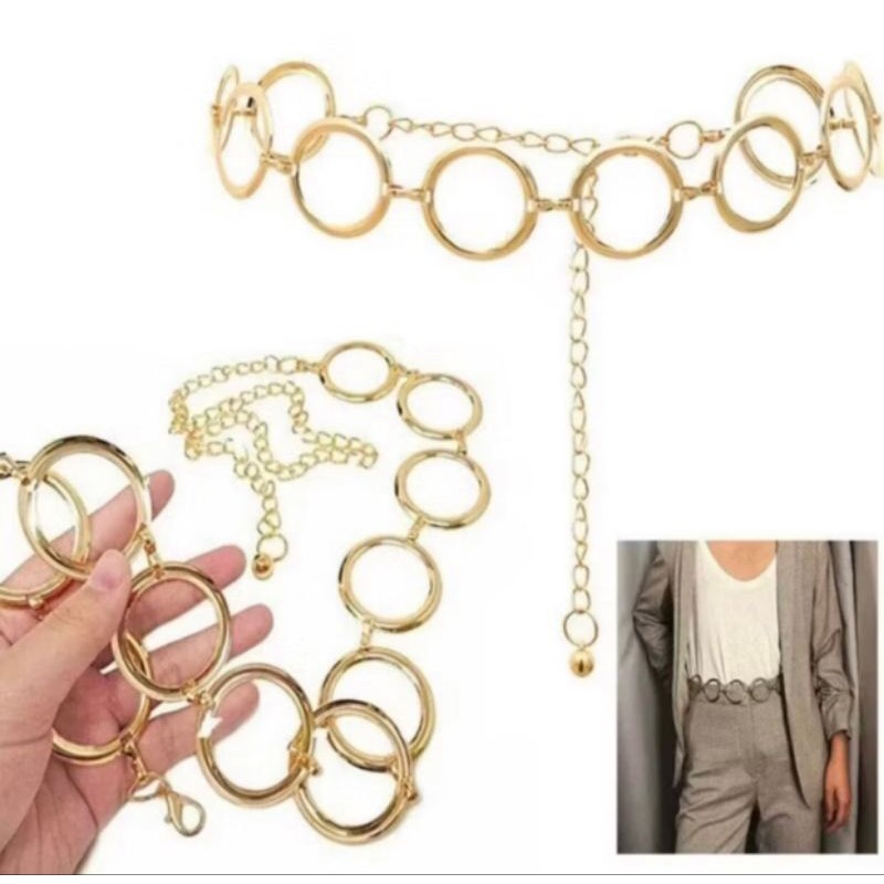 Cinto de corrente, corrente de cintura Argola moda feminina simples e versátil envio imediato