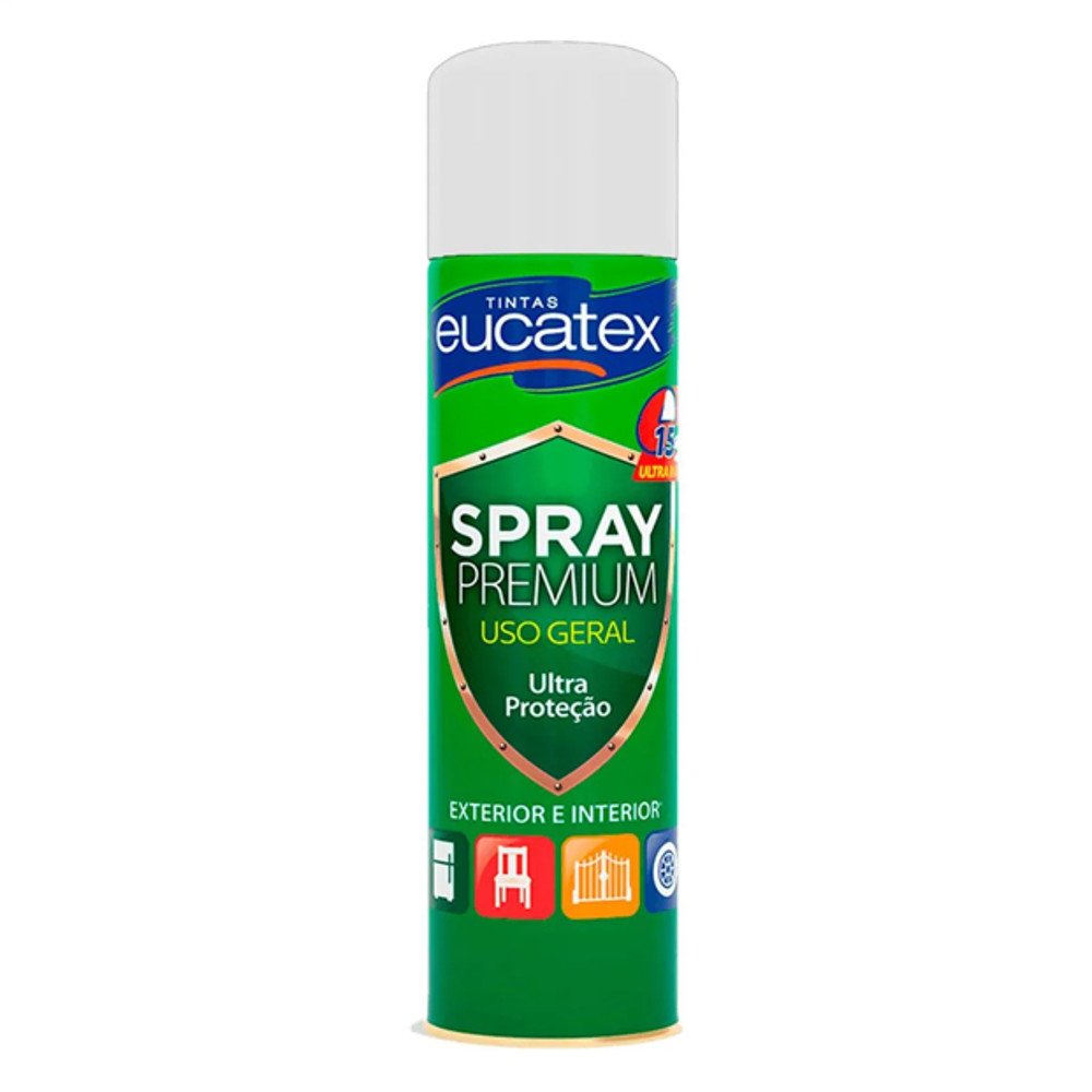 Tinta Spray Multiuso Eucatex Secagem Rapida Cor Branco Fosco