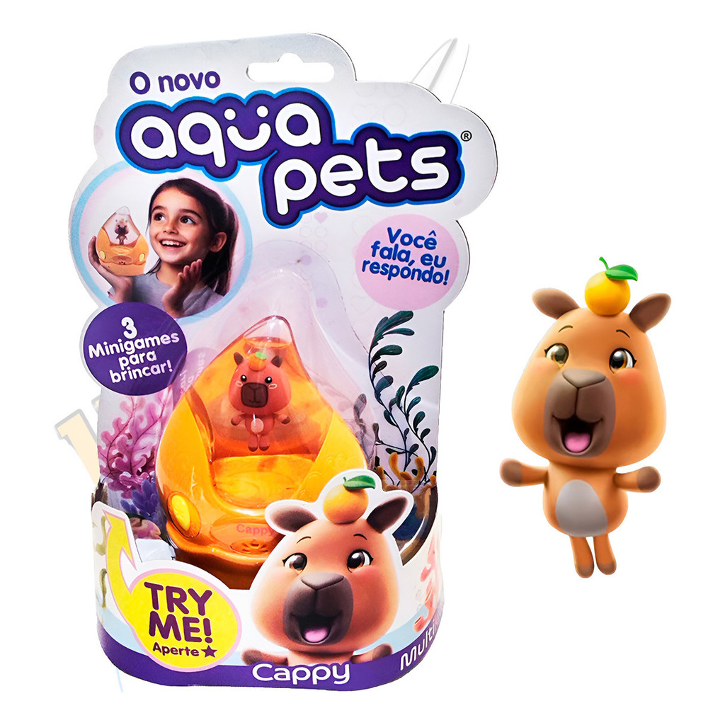 Brinquedo AquaPets Interativo Colecionável Cappy Aquático