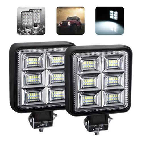 2 Farol Milha 96 Led Extra Forte 288w Trator Caminhão 12v24v Empilhadeira Quadriciclo Linha Pesada