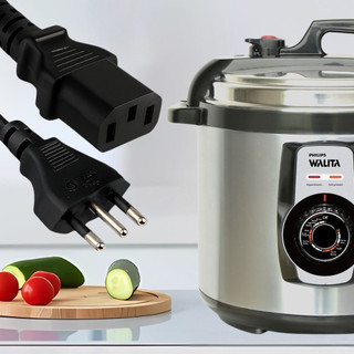 Tomada Para Panela Elétrica 3 Pinos 10A 1,5m Cabos Fio de Energia Cabo de Força Panela de Arroz