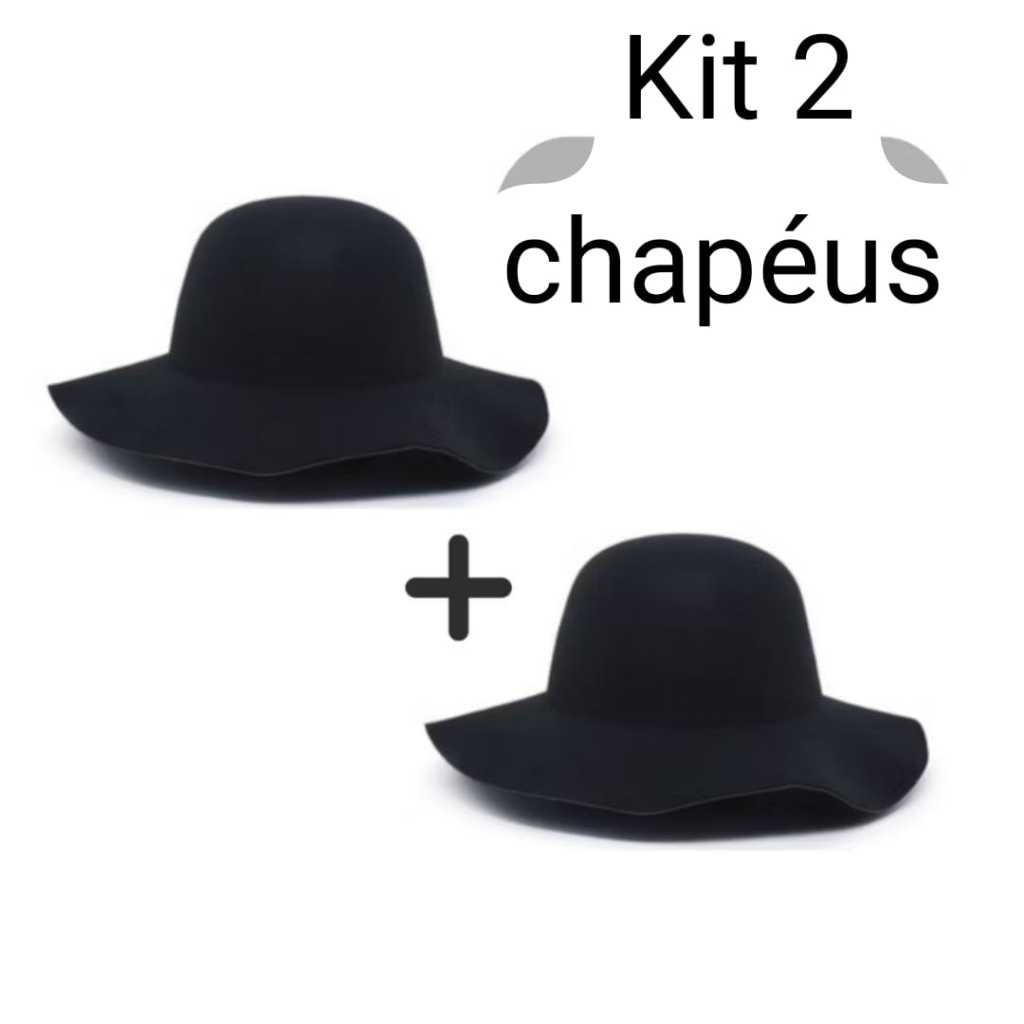 Kit 2 Chapéus de feltro Cata ovo Tradicional Caminheiro S/ Laço Unissex