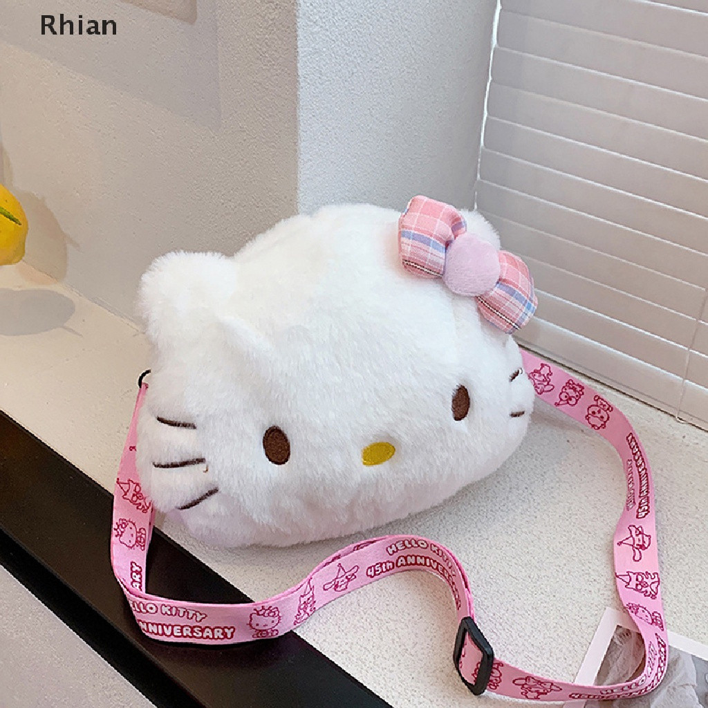 Bolsa de Ombro Mini Anime Hello Kitty da Sanrio Adequada para Bolsa Transversal Pelúcia em Estoque para Entrega Imediata