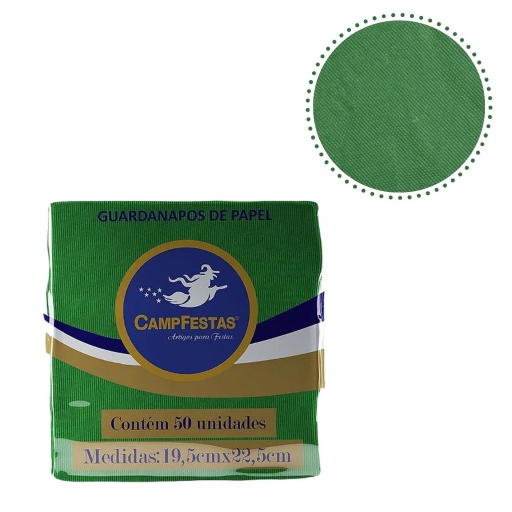 300 GUARDANAPOS VERDE BANDEIRA  FESTA 19,5 X 22,5 CAMPFESTA em Oferta na Shopee