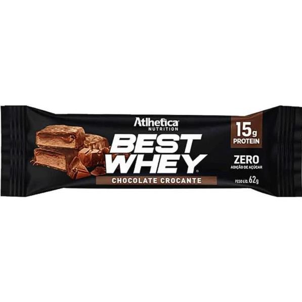 Barra Proteica Best Whey Chocolate Crocante Atlhetica 62g em Oferta na Shopee