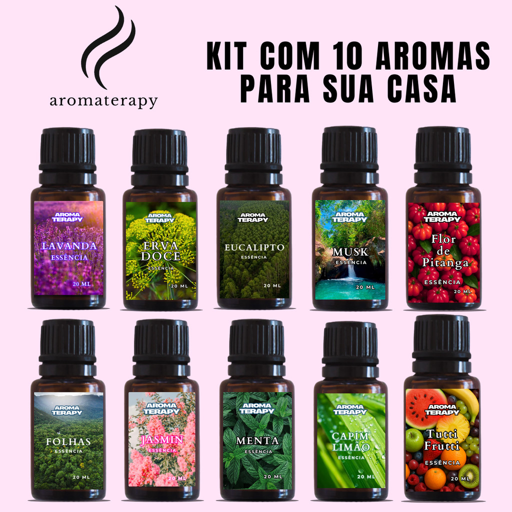 Imagem Kit Essências Aromáticas 20ml – Cheirinho para Casa, Difusor e Aromatizador de Ambientes