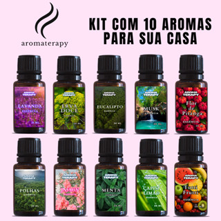 Kit Essências Aromáticas 20ml – Cheirinho para Casa, Difusor e Aromatizador de Ambientes em Oferta na Shopee