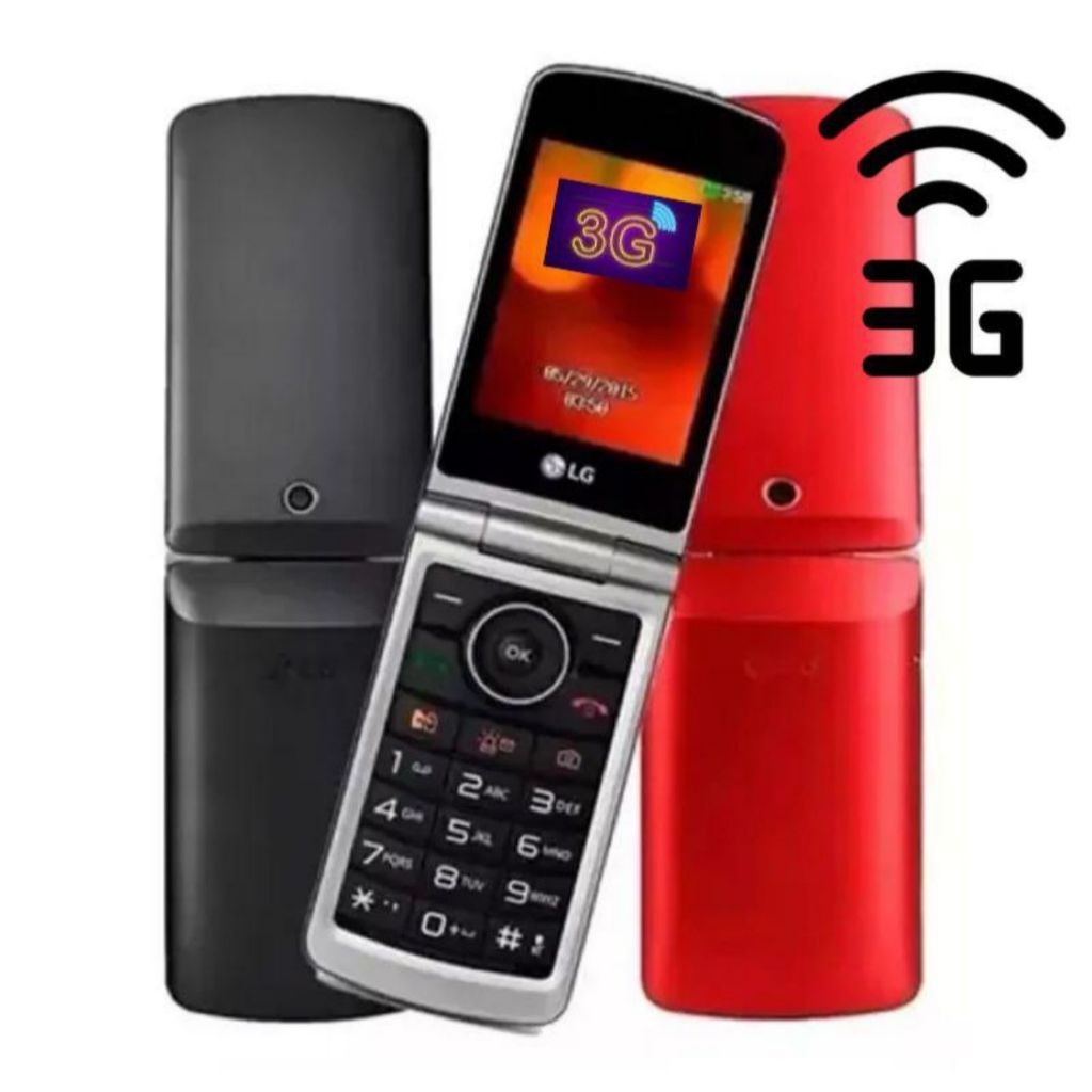 Celular LG 3G Flip Dual Chip Câmera, Rádio FM Tela Grande Som Alto
