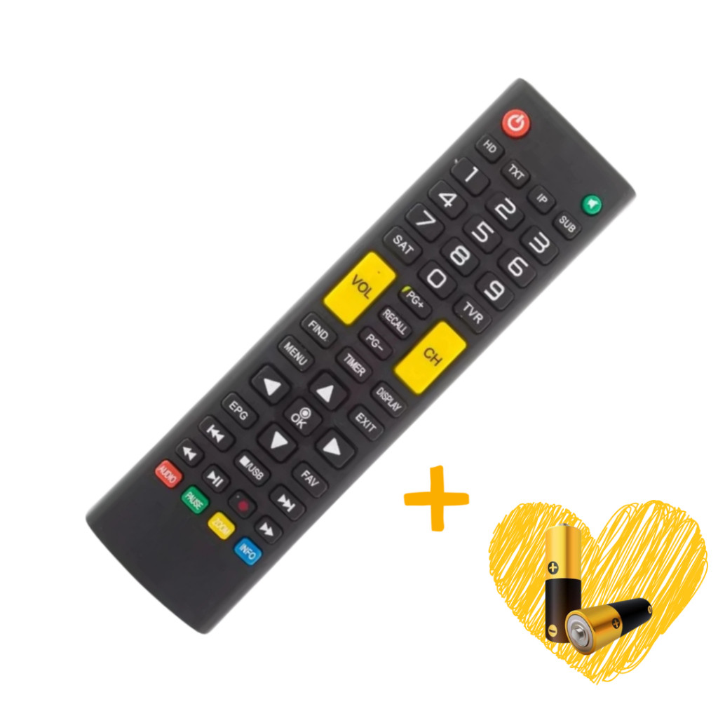 Controle Remoto Free | Sky | Perfect | Egle | Reposição | Compativel + Pilhas em Oferta na Shopee