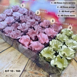 Kit 160 Forminhas para Doces Finos Rosa Sereno + Rosa Antigo + Rosé Gold + Ouro Novo (CHOCO)