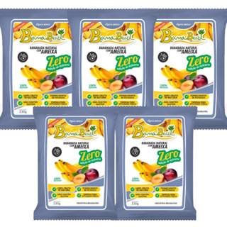 Bananada Cremosa Zero Açúcar com  Ameixa 05 Pacotes de 230g em Oferta na Shopee