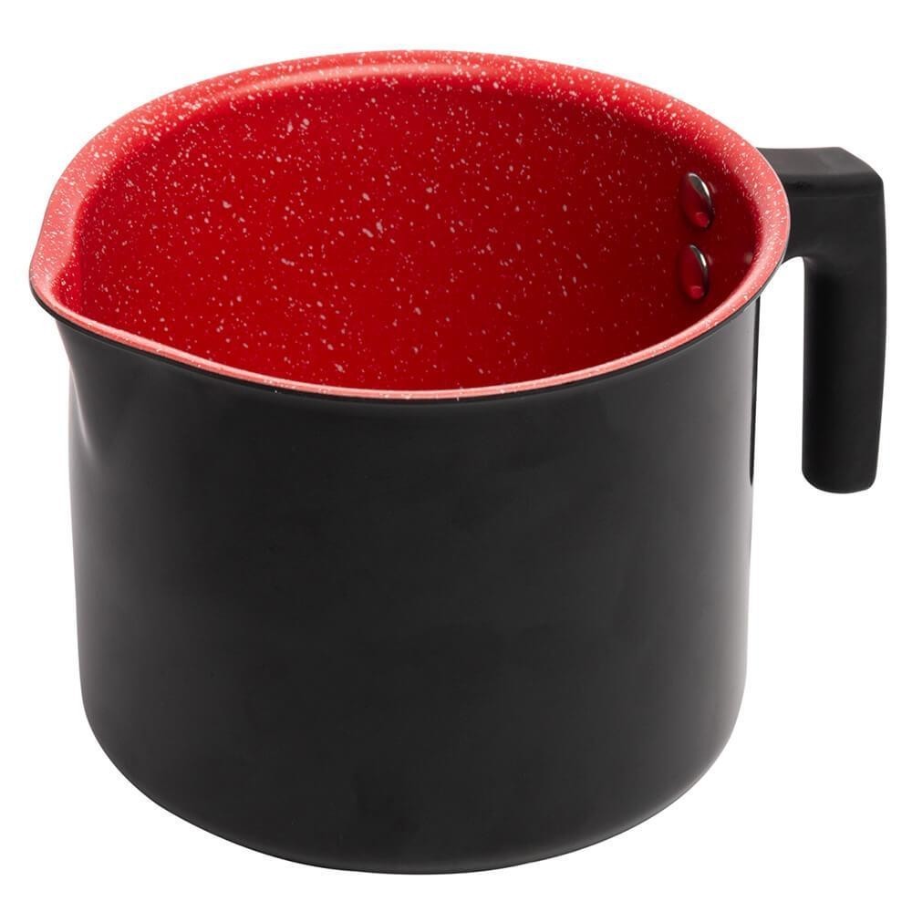 Leiteira de Indução Revestimento Antiaderente Cerâmica Preto e Vermelho 1,7L - Lyor