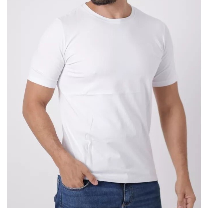 Kit Com 3 Camisetas Masculinas Básicas Slim em Algodão Premium. Envio Imediato
