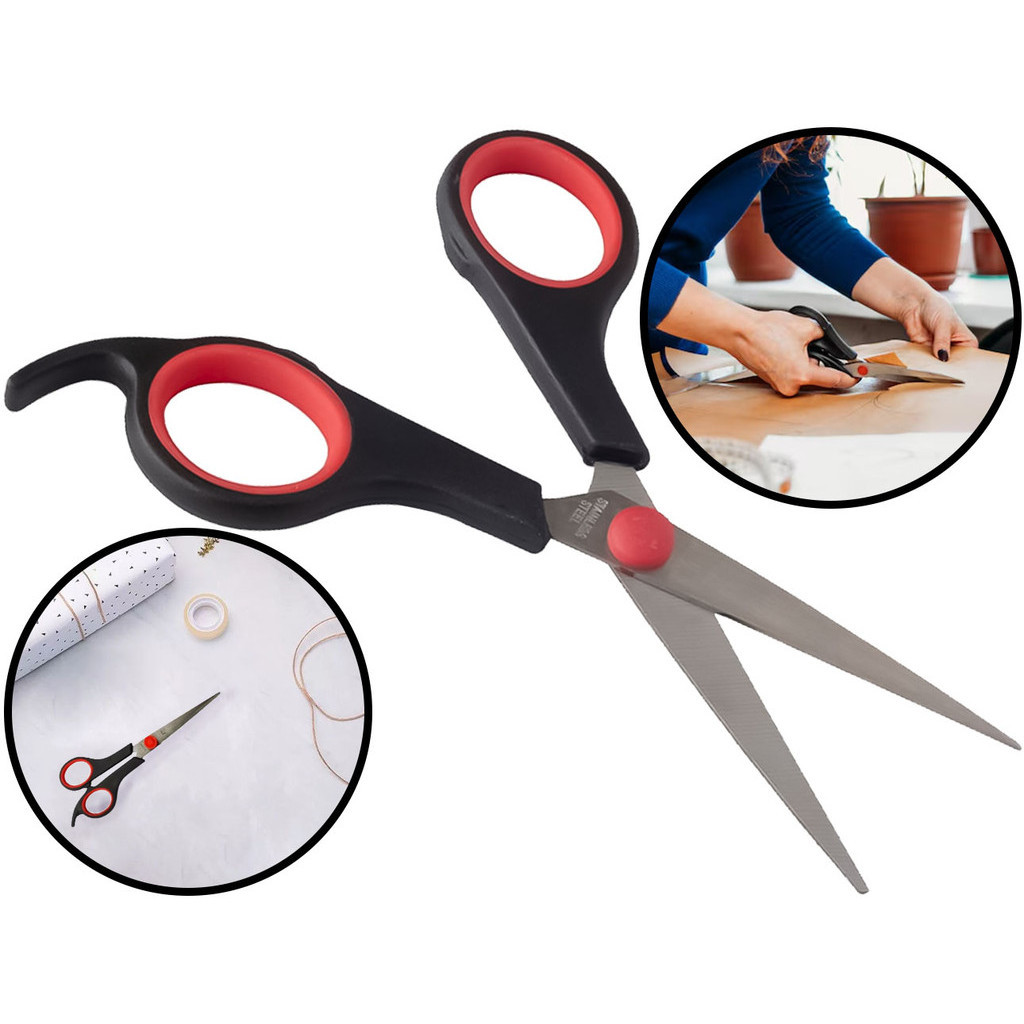 Tesoura Lâmina Metal Para Costura Artesanato Escritório Uso Doméstico Multiuso Cabo Plástico em Oferta na Shopee