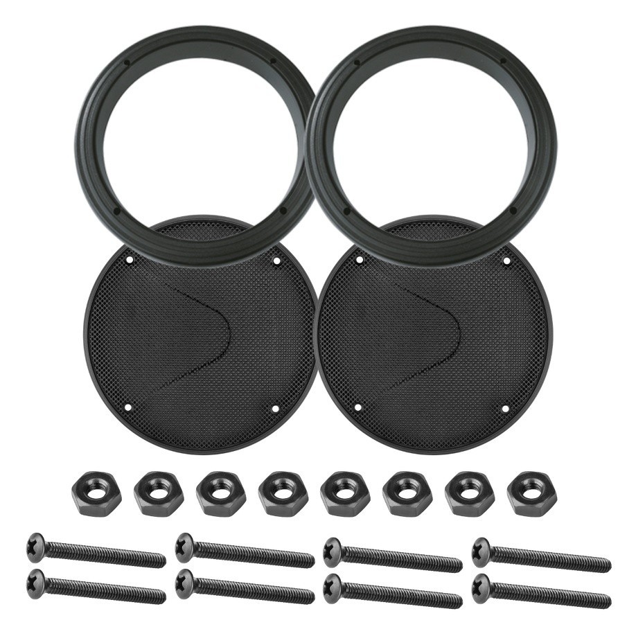 Kit Tela Plástica Premier 6 Polegadas Com Aro Espaçador Para Som Profissional/Automotivo + Parafusos