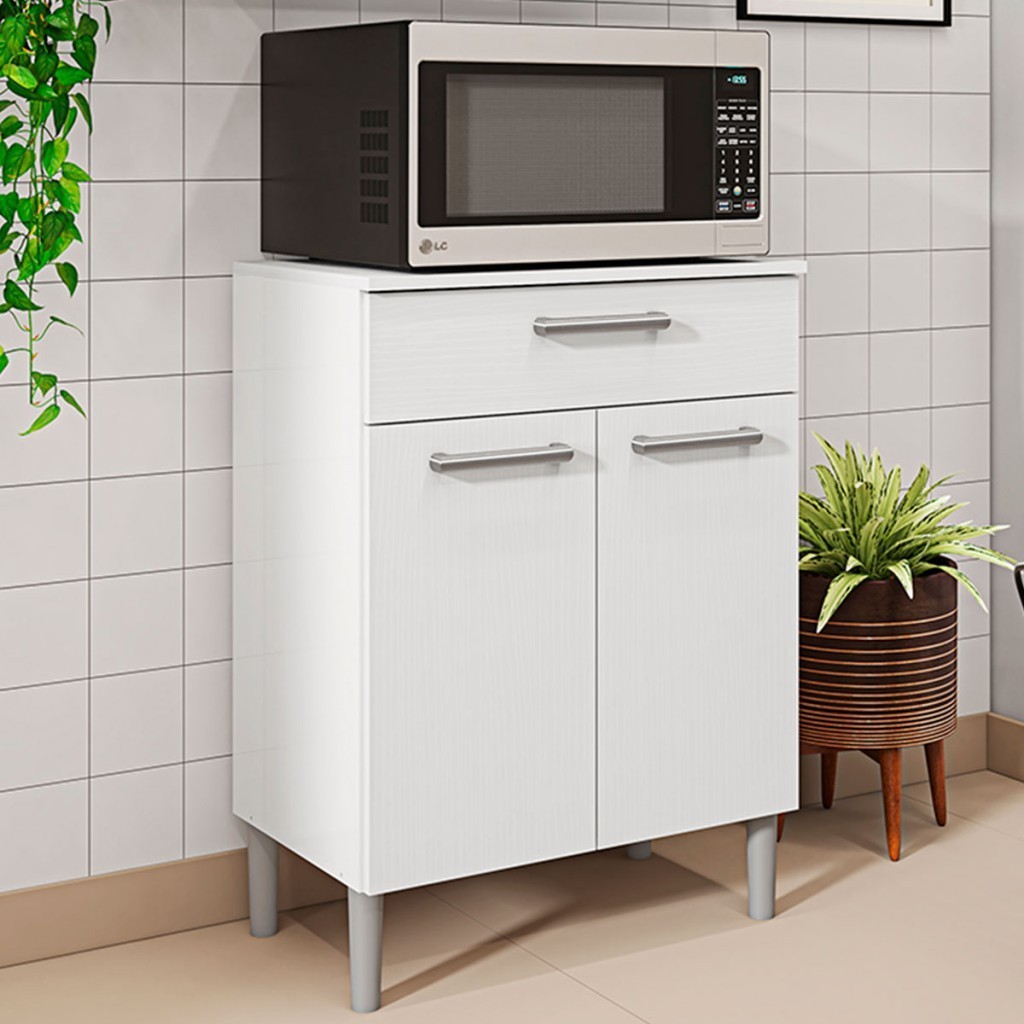 Armário de Cozinha Diamante 2 Portas 1 Gaveta Branco - Kits Paraná em Oferta na Shopee