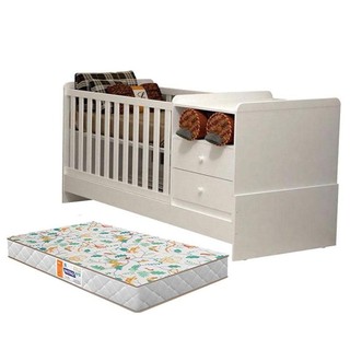 Berço Americano Multifuncional Selena Branco Brilho Com Colchão Gazin - Carolina Móveis em Oferta na Shopee