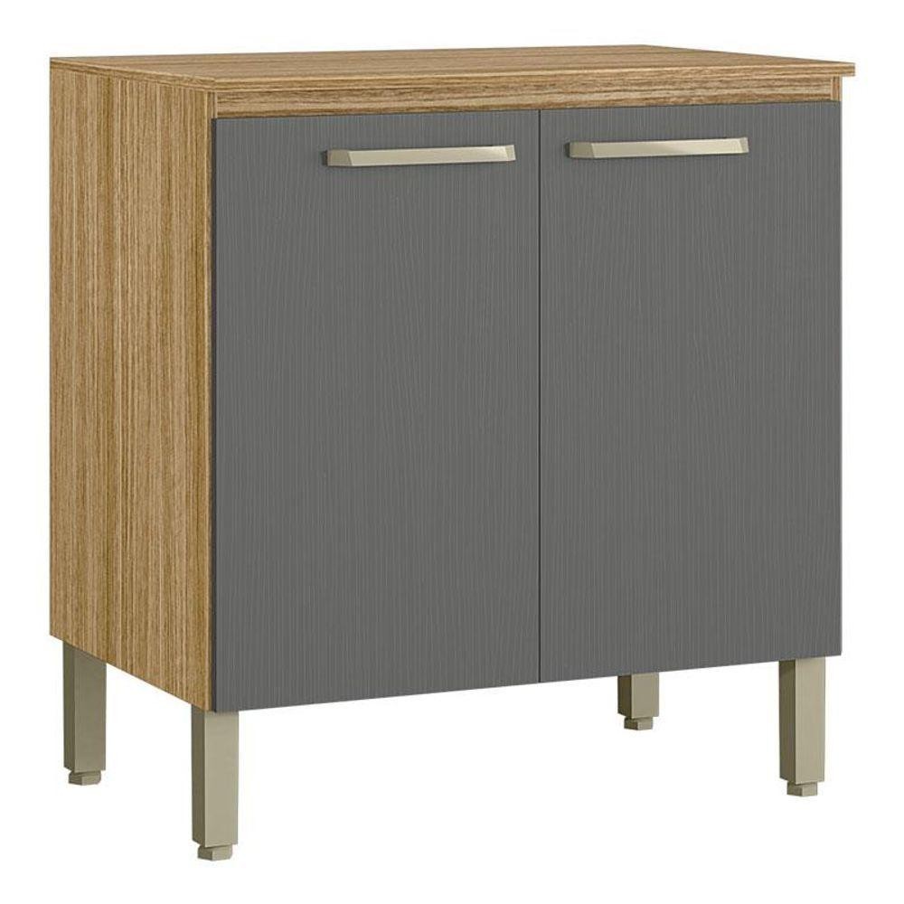 Balcão De Cozinha Ametista 2 Portas 80 Cm Freijó Gris - Kits Paraná em Oferta na Shopee
