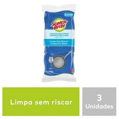 Kit com 3 Esponja SCOTCH-BRITE Cozinha Nao Risca Azul