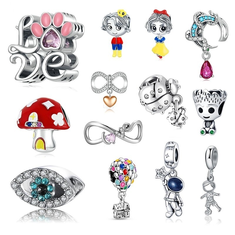 LI Nova Moda Berloque Prince E Princess Charms Pendant Para Pulseira Acessórios De Presentes