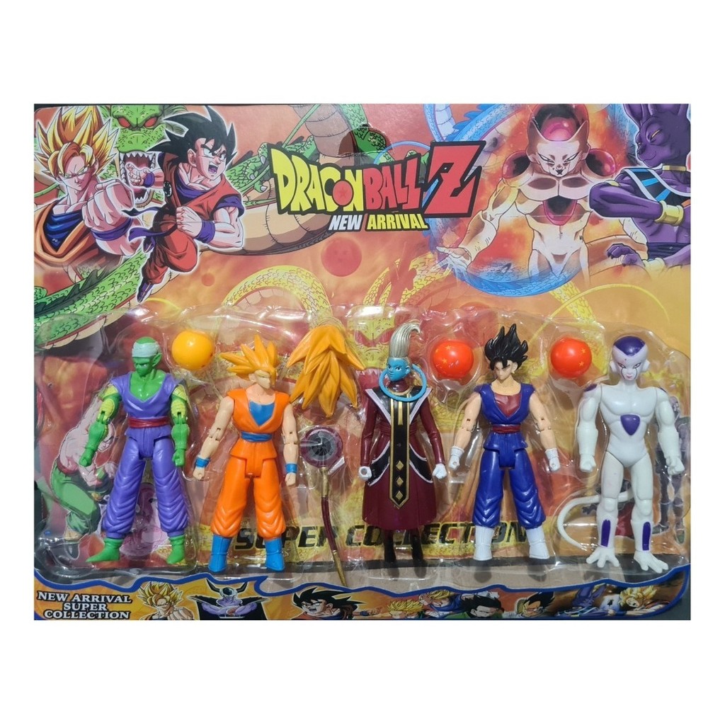 Kit 5 Bonecos Dragon Ball Z Articulados Goku Freeza 14 Cm