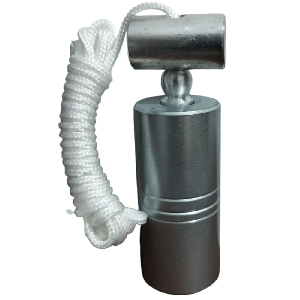 Prumo Cilíndrico Metal C/ Boia De Alumínio Profissional 1KG