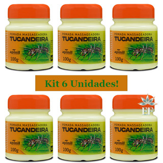 Kit 6 Unidades Pomada Massageadora TUCANDEIRA 100g APINIL em Oferta na Shopee