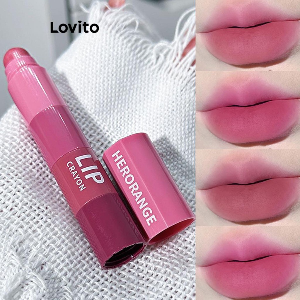 Lovito Batom à prova d'água bonito de desenvolvimento de cor lisa para mulheres LFA44250 - Beauty
