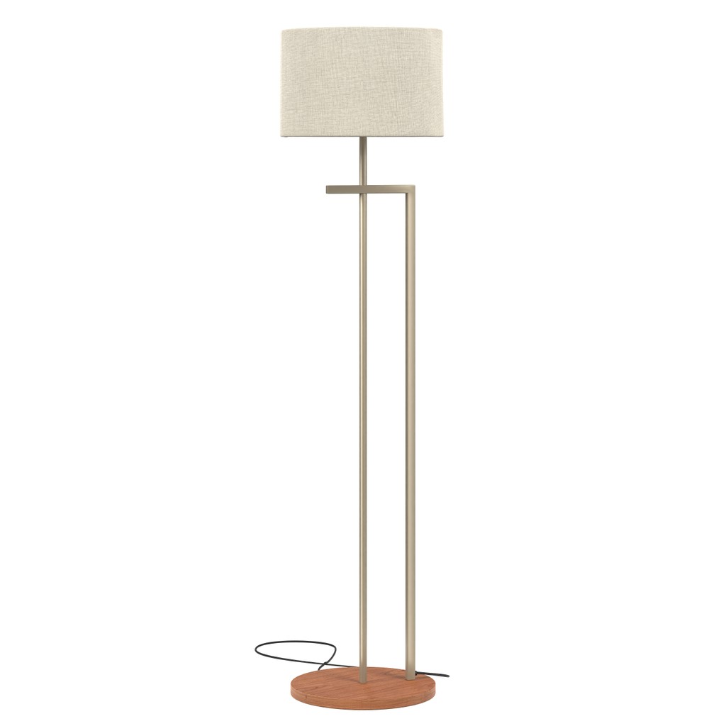 Luminária De Chão Abajur Decorativa Estilo Moderno Industrial cúpula Redonda Com Base de Apoio MDF