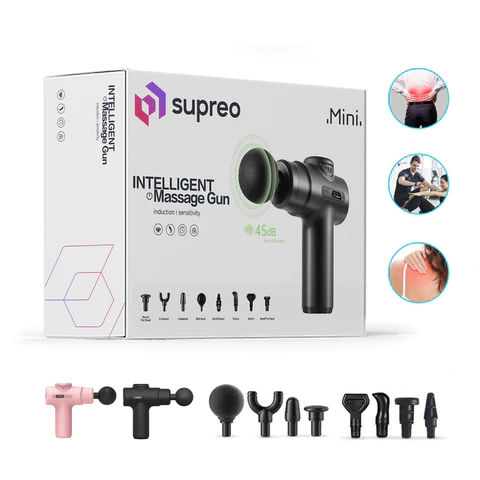 Mini Massageador Elétrico Portátil 14cm Profissional de Alta Potência com 6 Níveis de Velocidade