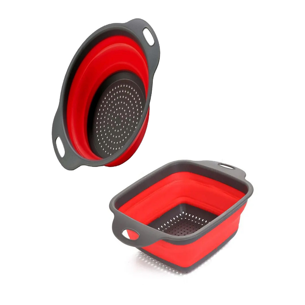 kit 2 Escorredor Alimentos e Utensílios Cozinha Retrátil Silicone Enviaremos cores sortida...