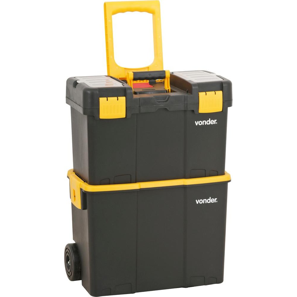Caixa Plástica Para Ferramentas Baú 460x260x625mm Com Rodas em Oferta na Shopee