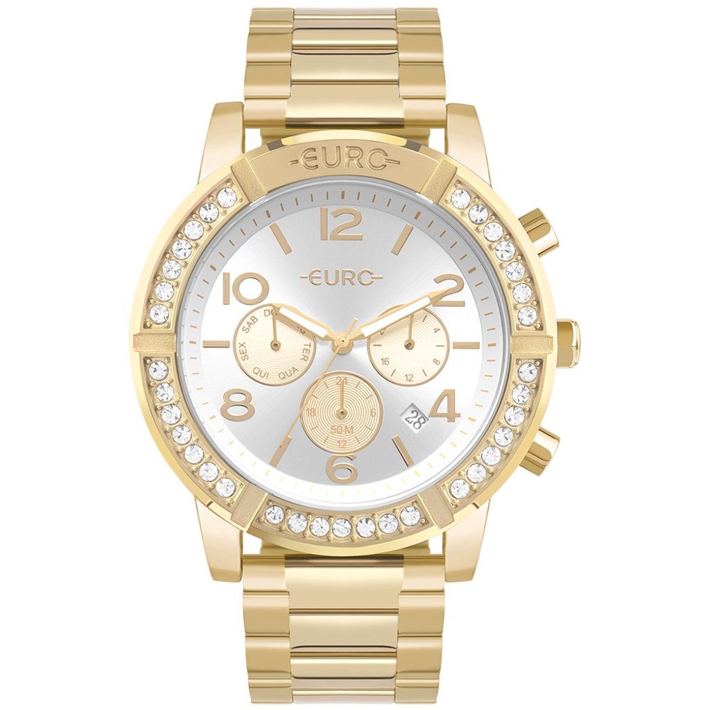 Relógio Euro Feminino Big Case Dourado - EUJP25AR/4B - Watches