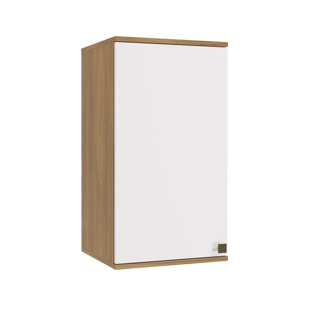 Armário Aéreo Celeste Kappesberg 100% MDF 1 Porta Nogueira/Branco 40cm - Home & Living
