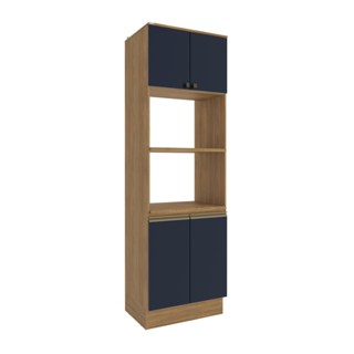 Kit 2 Fornos Celeste Kappesberg 100% MDF 4 Portas Nogueira/Azul 70cm em Oferta na Shopee