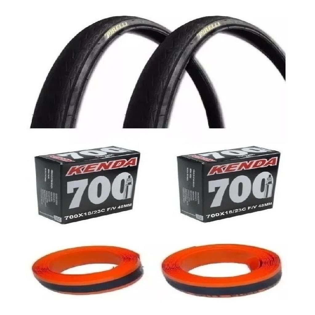 Par Pneu Speed 700x23 Pirelli Tornado Alfa  2 Câmara +brinde