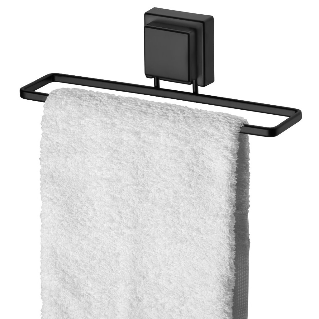 Suporte Porta Toalha Rosto Banheiro Lavabo Com Ventosa Preto - Home & Living