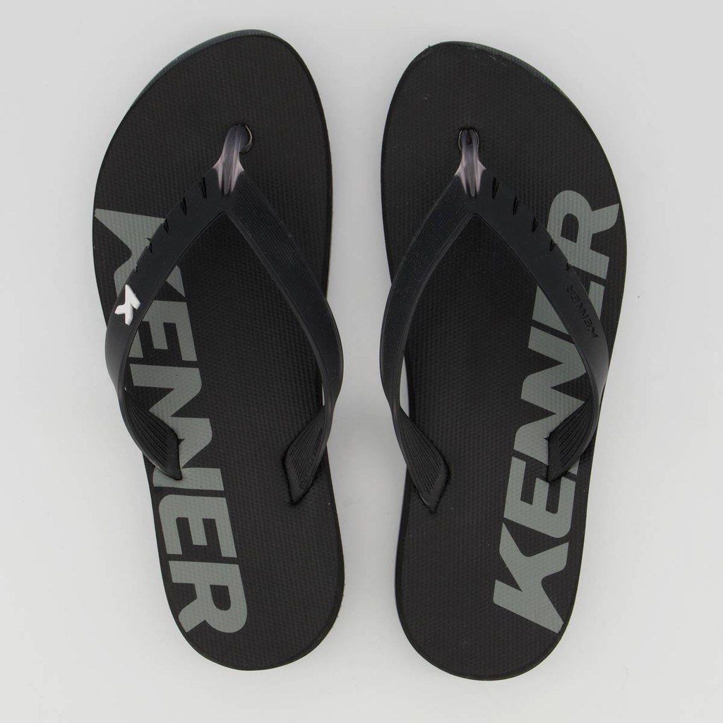 Chinelo Kenner RED Preto e Cinza em Oferta na Shopee