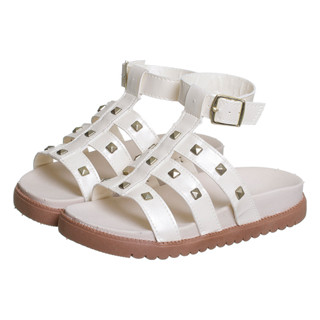 Sandália Papete Feminina Mãe e Filha 28 ao 39 Off White Tiras com Spike Kidstep em Oferta na Shopee