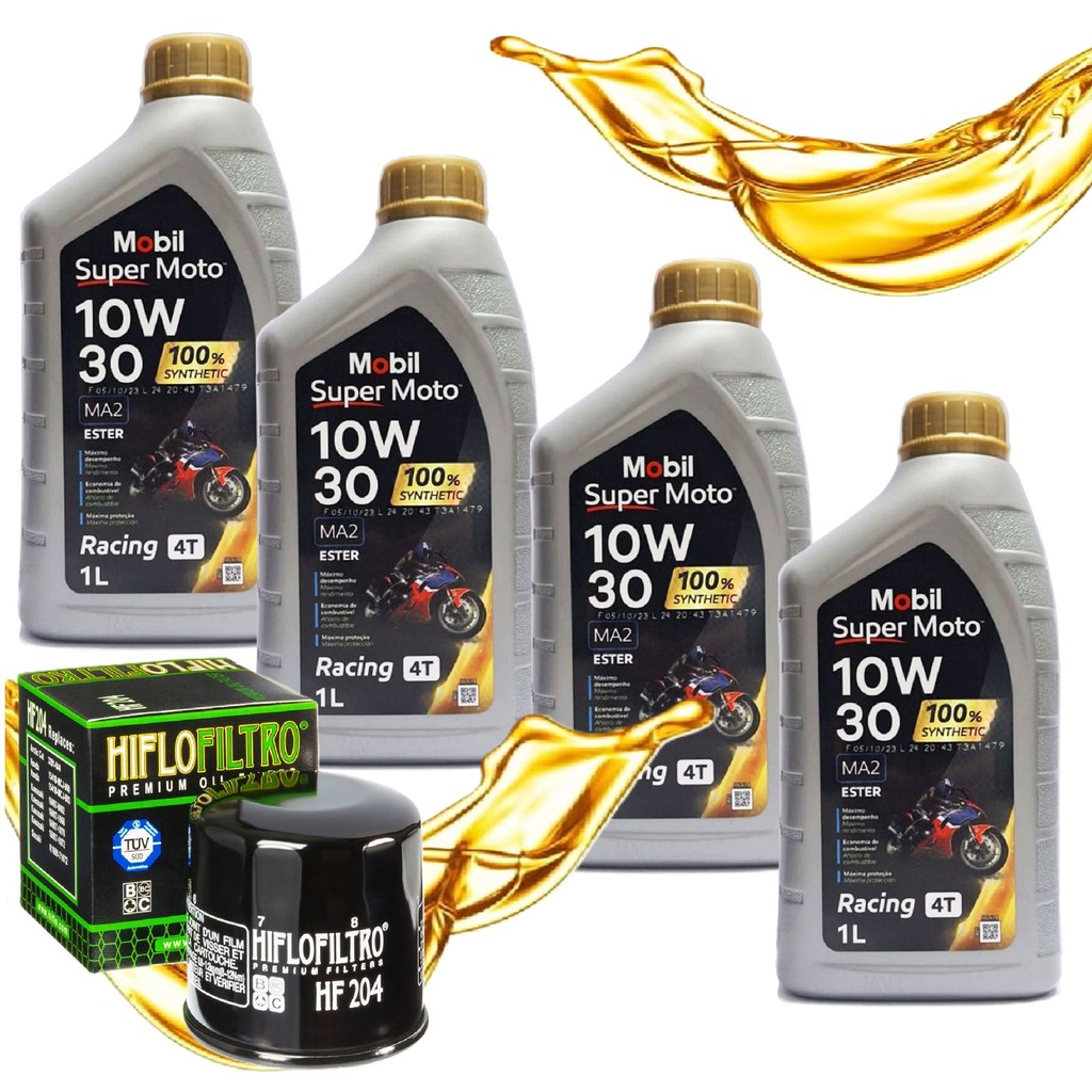 Troca de Óleo Nc 750x Nc 700 Mobil Alto Desempenho 100% Sintético 10w30 + Filtro Hiflo Hf204 em Oferta na Shopee