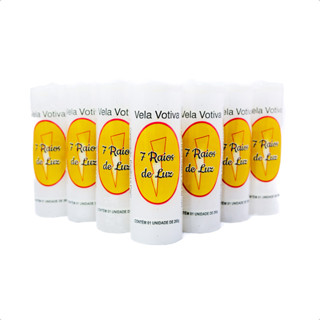 12 Velas De 7 Dias Votiva Branca 100% Parafina Pura Atacado em Oferta na Shopee