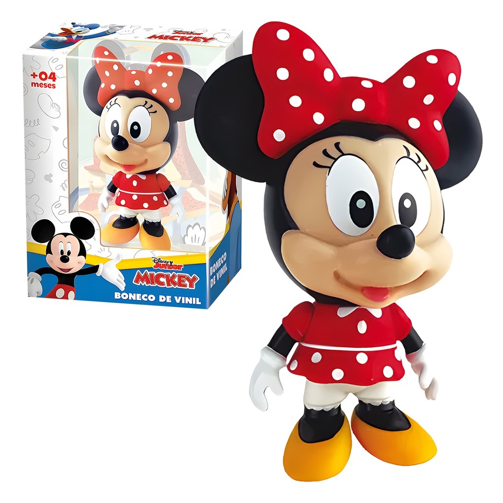 Boneco Em Vinil Minnie Mouse Baby Mickey E Amigos Disney 12 cm - Líder Brinquedos