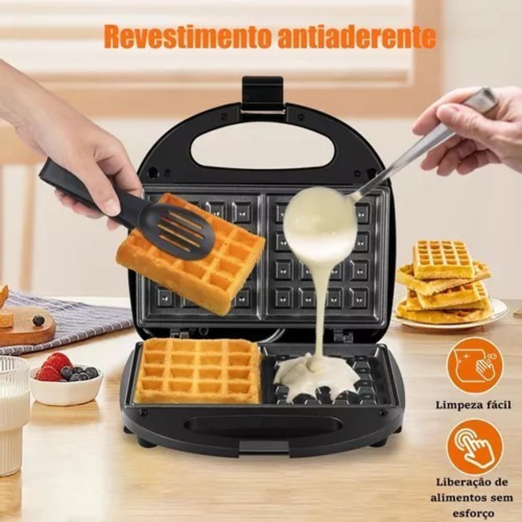 Máquina Donuts Wafler Rosquinha Sanduicheira 3 Em 1 110V