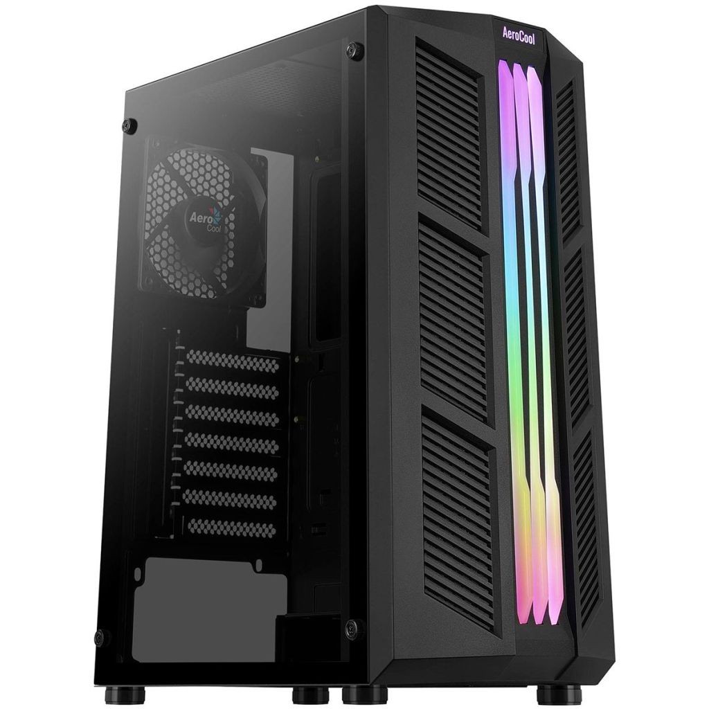 Gabinete Gamer Aerocool Prime, ATX, RGB, 1x Cooler, Lateral em Vidro Temperado, Preto - 72999